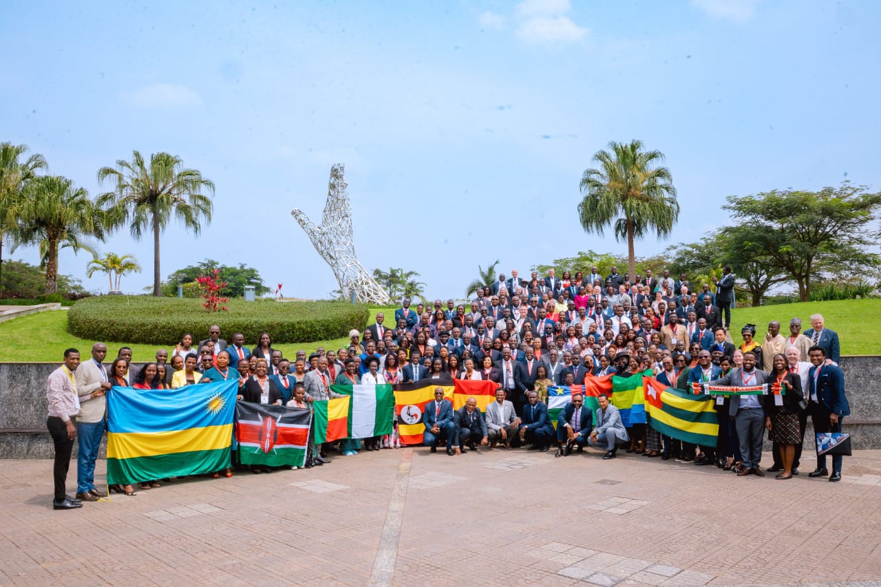 Advocates Africa delegates gathered with African national flags
